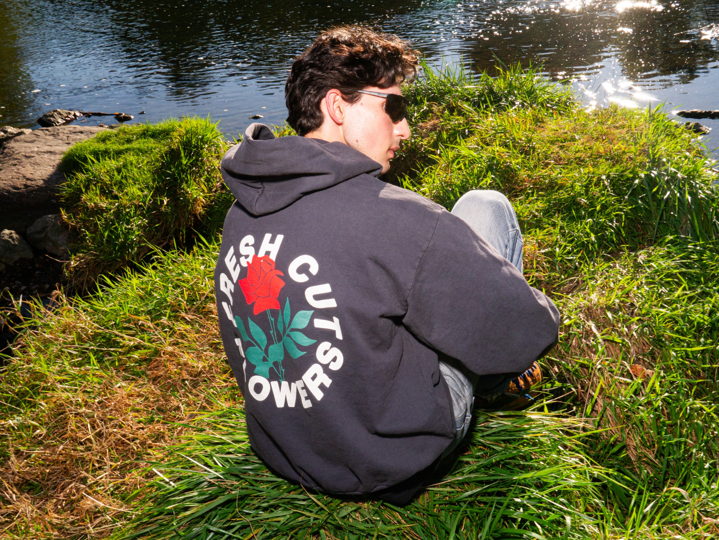 Portland Rose Logo Hoodie - Dolphin Blue