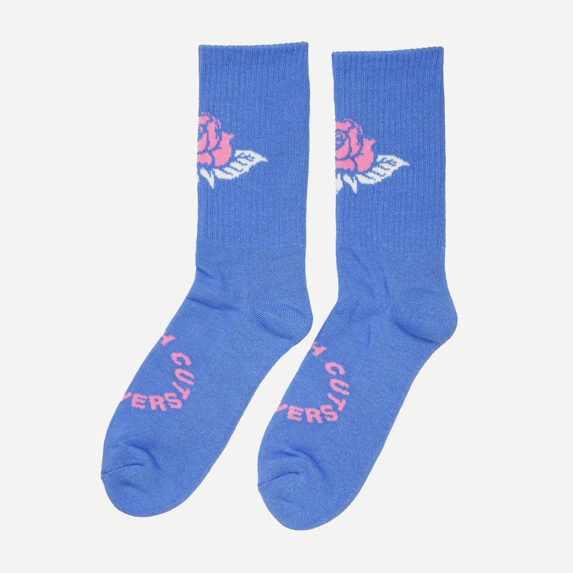 One Rose Socks - Blue Ribbon